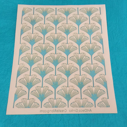 Silkscreen Art Deco Ginkgo Stencil Crafting, Polymer Clay, Art Jewelry and Mixed Media - Create Along 