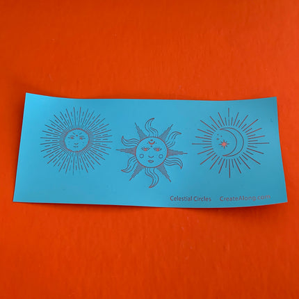 Silkscreen Polymer Celestial Circles Stencil for polymer clay - Create Along 