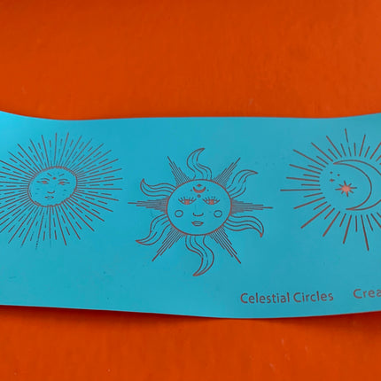 Silkscreen Polymer Celestial Circles Stencil for polymer clay - Create Along 