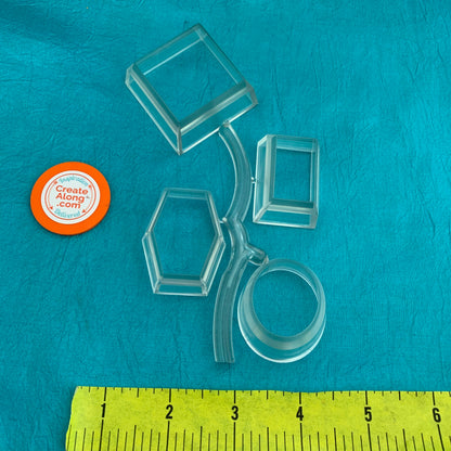 Large Beveled Edge geometric shape polymer clay cutter set basics - Create Along 