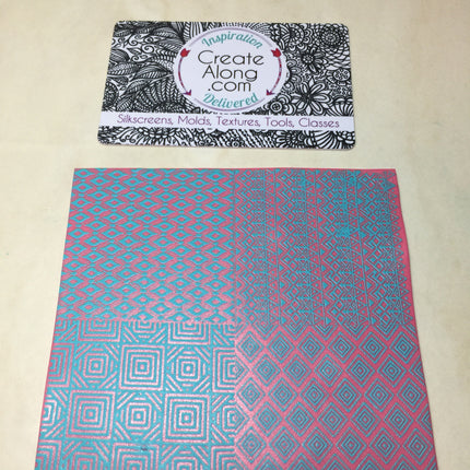 Silkscreen Stencil Tribal Squaredance Multi Image For Polymer Clay And Mixed Media - Create Along 
