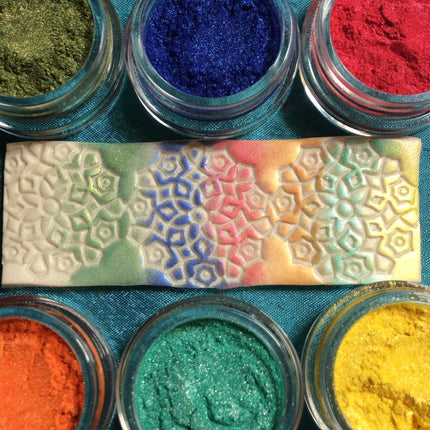 Pigments Mica Powders Summer Brights for Polymer Clay, Art Jewelry and Mixed Media color shimmer - Create Along 