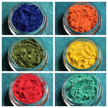 Pigments Mica Powders Summer Brights for Polymer Clay, Art Jewelry and Mixed Media color shimmer - Create Along 
