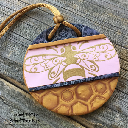 Cindis 4 Bees, polymerclay Silckscreen,stencil - Create Along 