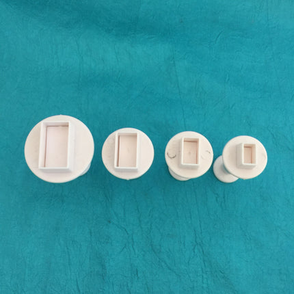 Mini Rectangle Plunger 4 graduated sizes Jewelry Sized polymer clay cutters - Create Along 