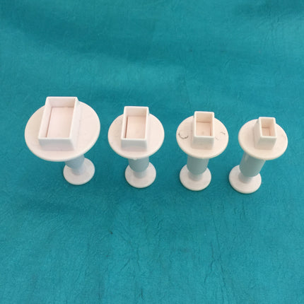 Mini Rectangle Plunger 4 graduated sizes Jewelry Sized polymer clay cutters - Create Along 