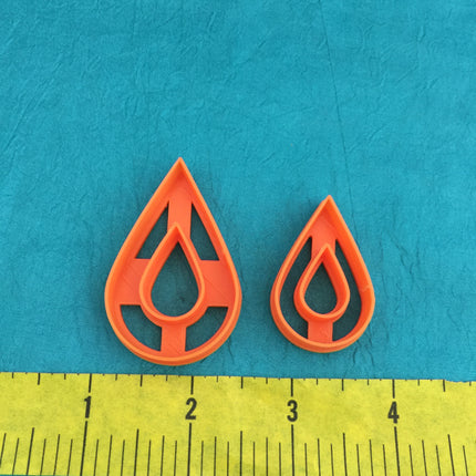 Tear Drops donut center cut out polymer clay cutter set earrings pendant jewelry - Create Along 