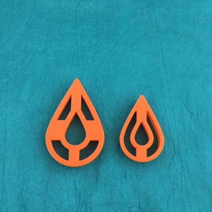 Tear Drops donut center cut out polymer clay cutter set earrings pendant jewelry - Create Along 