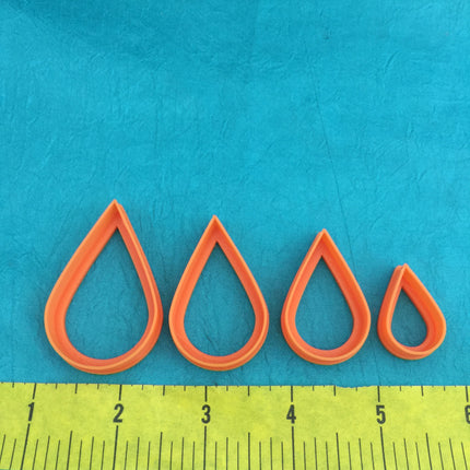 Tear Drop classic basics polymer clay cutter set of 4 collar - Create Along 