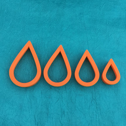 Tear Drop classic basics polymer clay cutter set of 4 collar - Create Along 
