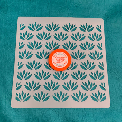 Lotus Flowers Mylar Stencil texture sheet for polymer clay earrings art jewelry mixed media - Create Along 