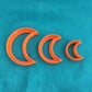 Graduated Crescent Moon Jewelry Sized set of 3 Cutters for Polymer Clay - Polymer Clay TV tutorial and supplies