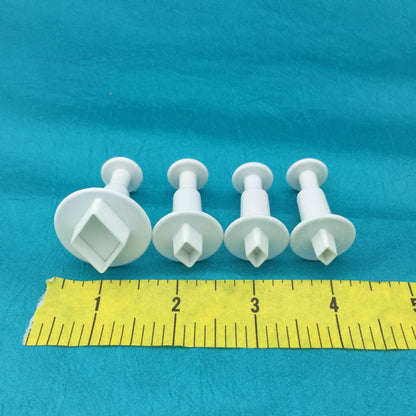 Mini Diamond Plunger 4 graduated sizes Jewelry Sized polymer clay cutters - Create Along 