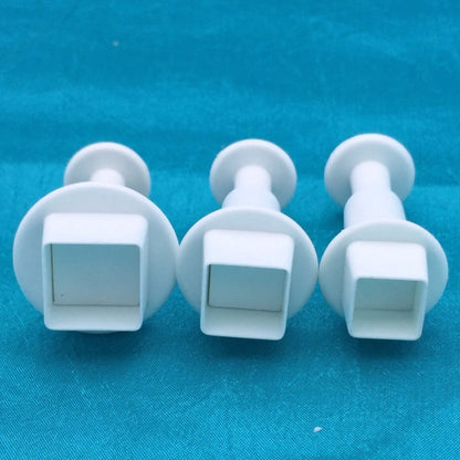 Mini Square Plunger Cutters Set Of 3 Graduated Sizes For Polymer Clay - Create Along 