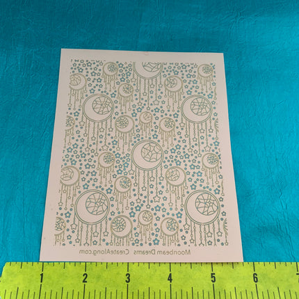 Silkscreen Stencil Moonbeam Dreams for Polymer Clay and Mixed Media - Create Along 