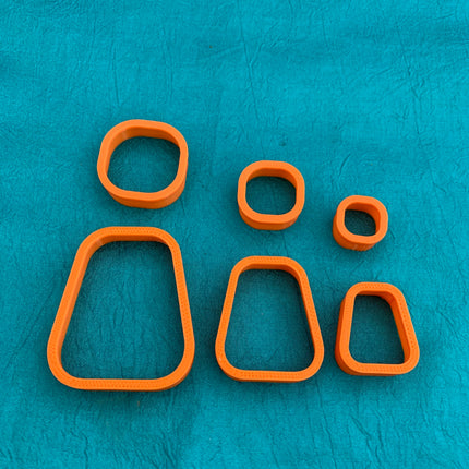 Rounded Possibilities Collar earrings 6 Polymer Clay Cutter set - Create Along 