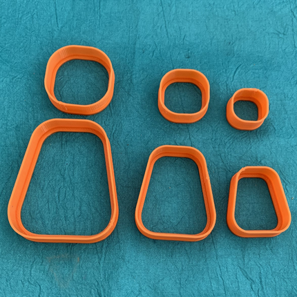 Rounded Possibilities Collar earrings 6 Polymer Clay Cutter set - Create Along 