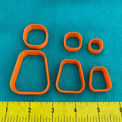 Rounded Possibilities Collar earrings 6 Polymer Clay Cutter set - Create Along 