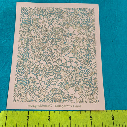 Silkscreen Floral Extravaganza Stencil for Polymer Clay, Art Jewelry and Mixed Media - Create Along 