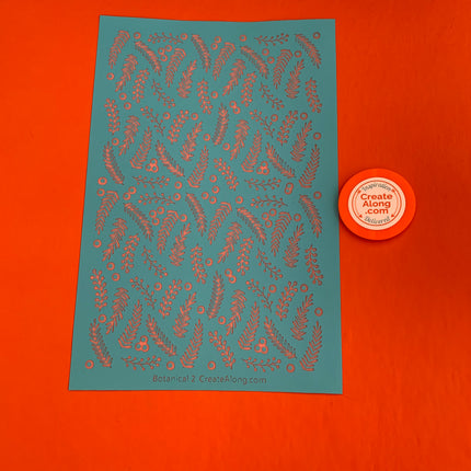Silkscreen Stencil Botanical #2 For Polymer Clay And Mixed Media Overall Pattern - Create Along 
