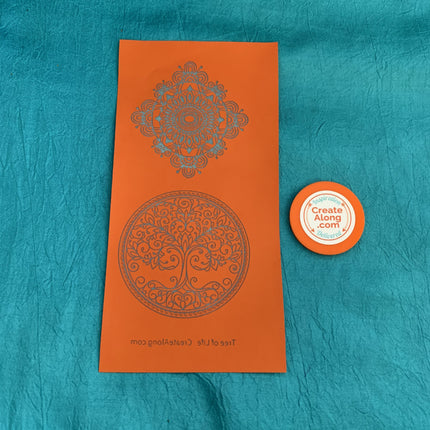 Silkscreen Polymer Clay Tree of Life Trading Coins Stencil great for art jewelry and mixed media - Create Along 
