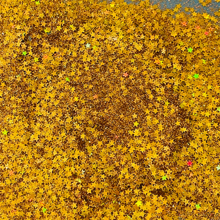 Glitter Sunburst Gold Stars holo for pens candles earrings clay resin mugs slime tumblers nail art 2 oz - Create Along 