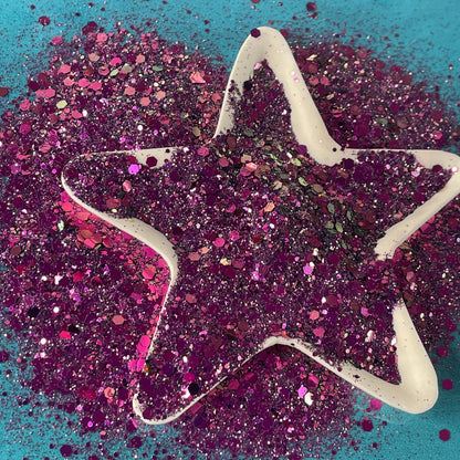 Mauvelous Mauve pink purple chunky Glitter for pens candles earrings clay resin mugs slime tumblers nail art 2 oz - Create Along 