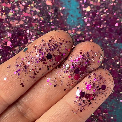 Mauvelous Mauve pink purple chunky Glitter for pens candles earrings clay resin mugs slime tumblers nail art 2 oz - Create Along 