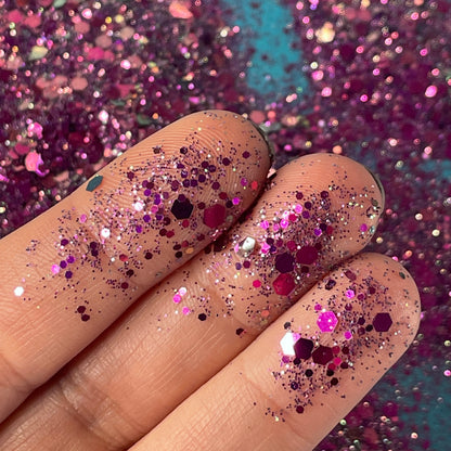 Mauvelous Mauve pink purple chunky Glitter for pens candles earrings clay resin mugs slime tumblers nail art 2 oz - Create Along 