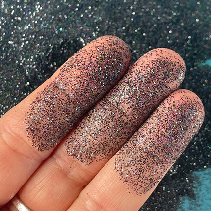 Toothless Fine Black Charcoal Holographic oil slick Glitter for pens candles earrings clay resin mugs slime tumblers nail art 2 oz - Create Along 