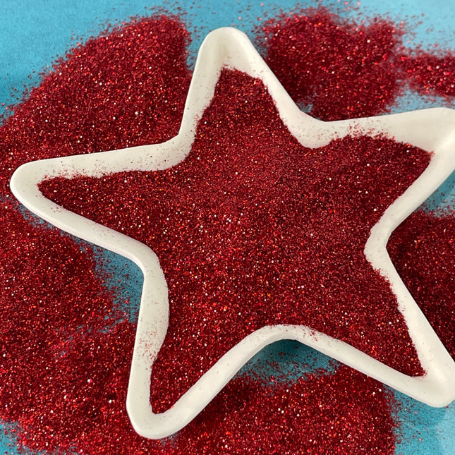 Heart in Hand Red 1/4 regular Glitter for pens candles earrings clay resin mugs slime tumblers nail art 2 oz - Create Along 