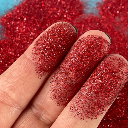 Heart in Hand Red 1/4 regular Glitter for pens candles earrings clay resin mugs slime tumblers nail art 2 oz - Create Along 
