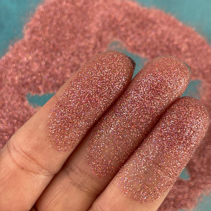 Morning Light Deep Rose Blush Pink Holo Glitter for pens candles earrings clay resin mugs slime tumblers nail art 2 oz - Create Along 