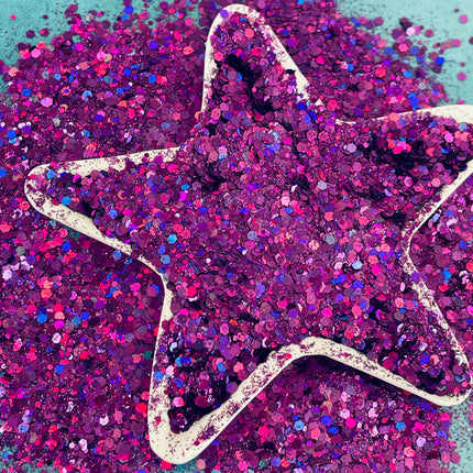 Purple Passion Chunky Holo Glitter for pens candles earrings clay resin mugs slime tumblers nail art 2 oz - Create Along 