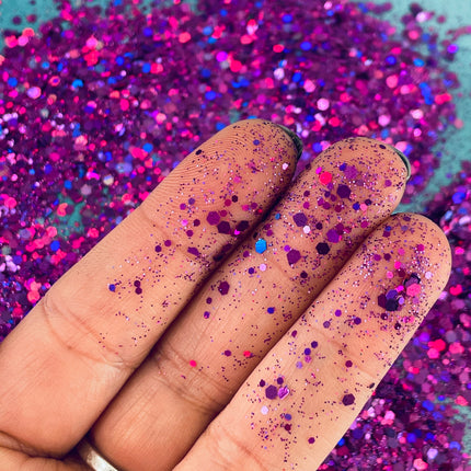 Purple Passion Chunky Holo Glitter for pens candles earrings clay resin mugs slime tumblers nail art 2 oz - Create Along 