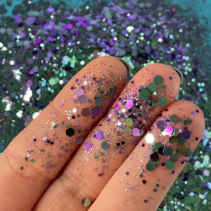 Under the Sea Glitter turquoise Purple color shift chunky for pens candles earrings clay resin mugs slime tumblers nail art 2 oz - Create Along 