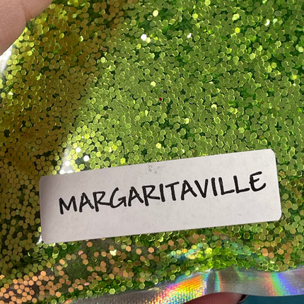 Margarita ville Green Yellow Glitter for pens candles earrings clay resin mugs slime tumblers nail art 2 oz - Create Along 