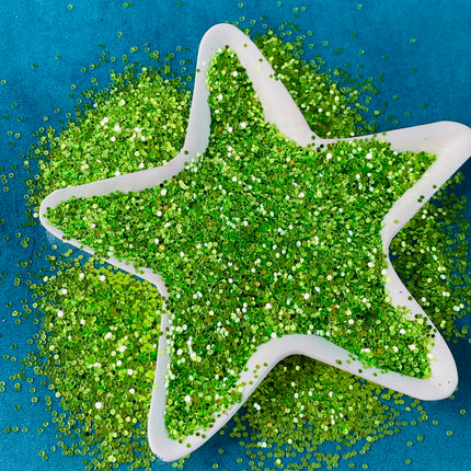 Margarita ville Green Yellow Glitter for pens candles earrings clay resin mugs slime tumblers nail art 2 oz - Create Along 