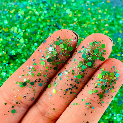 Emerald Earth Green chunky Glitter for pens candles earrings clay resin mugs slime tumblers nail art 2 oz - Create Along 