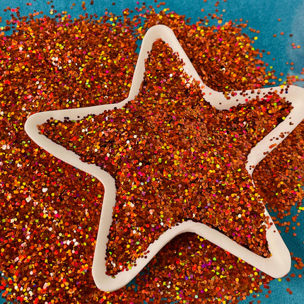 Pumpkin Spice Orange Holographic Glitter for pens candles earrings clay resin mugs slime tumblers nail art 2 oz - Create Along 