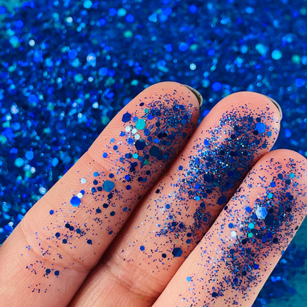 Magical Waters Blue Chunky Glitter for pens candles earrings clay resin mugs slime tumblers nail art 2 oz - Create Along 