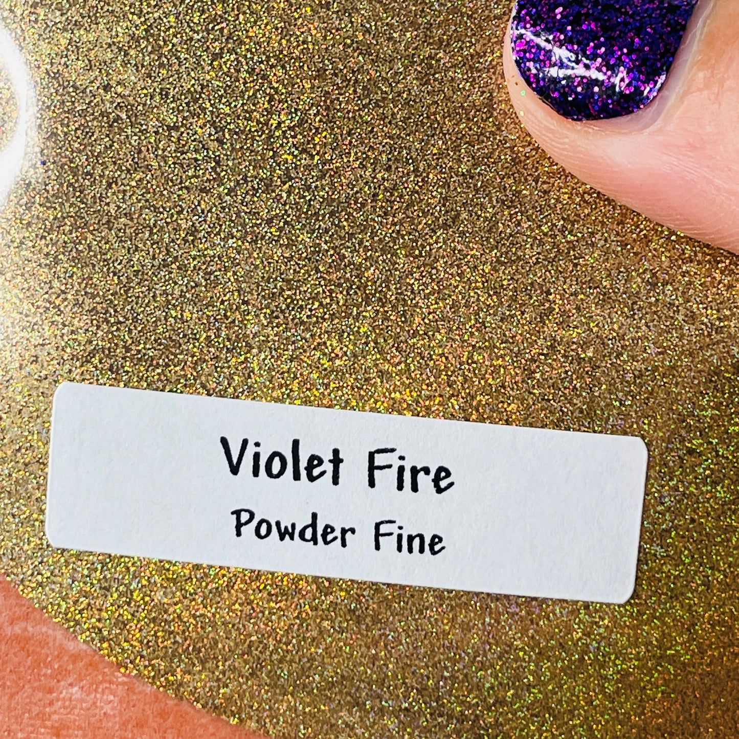 Violet Fire PF gold holographic Glitter for pens candles earrings clay resin mugs slime tumblers nail art 2 oz