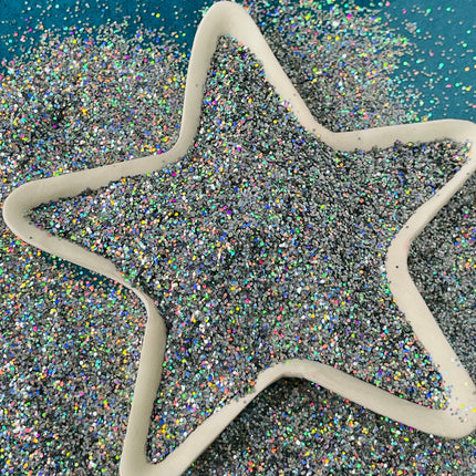 Super Silver Holographic Glitter for pens candles earrings clay resin mugs slime tumblers nail art 2 oz - Create Along 