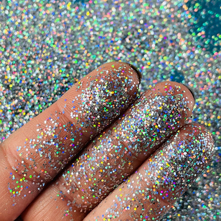 Super Silver Holographic Glitter for pens candles earrings clay resin mugs slime tumblers nail art 2 oz - Create Along 