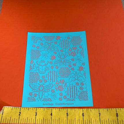 Silk Screen June Bugs Stencil For Polymer Clay - Create Along 