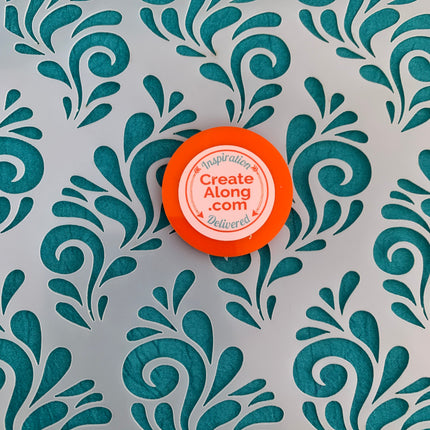 Floral 1 Swirling Mylar Stencil texture sheet for polymer clay earrings art jewelry mixed media - Create Along 