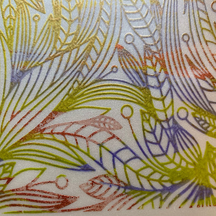 Silkscreen Stencil SLAB Leaves and Berries For Polymer Clay And Mixed Media Overall Design - Create Along 