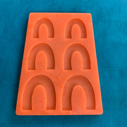 Rainbows Above U shape Earring Jewelry Silicone Mold polymer clay tools and supplies ideas - Create Along 