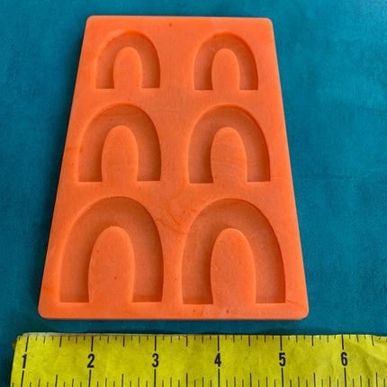 Rainbows Above U shape Earring Jewelry Silicone Mold polymer clay tools and supplies ideas - Create Along 