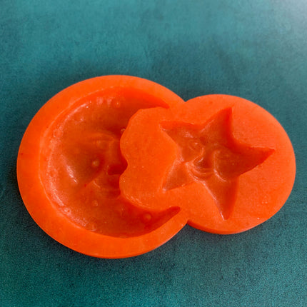 Crescent Man in the Moon and Star Silicone Earring Jewelry Mold for UV resin, polymer clay tools and supplies - Create Along 